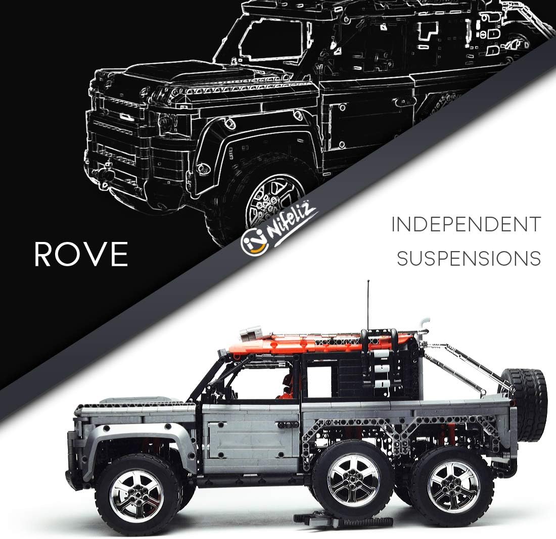 Off-Road Pickup 6X6 MOC Building Kit, 1:9 Scale Truck Model (3288 Pieces) F498