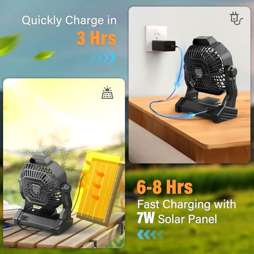 10400mAh Solar Fan with LED Lantern U3081