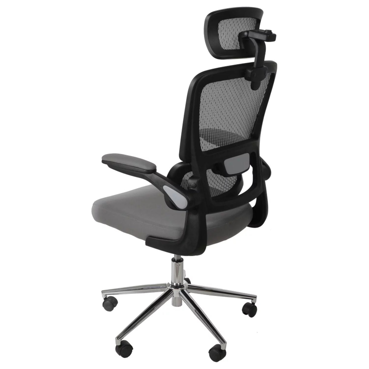 Grey Mesh Ergonomic Office Chair with Flip Up Arms W491