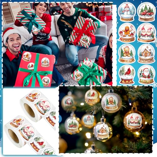 1000pcs Christmas Stickers Roll 1.57 Inch H44976