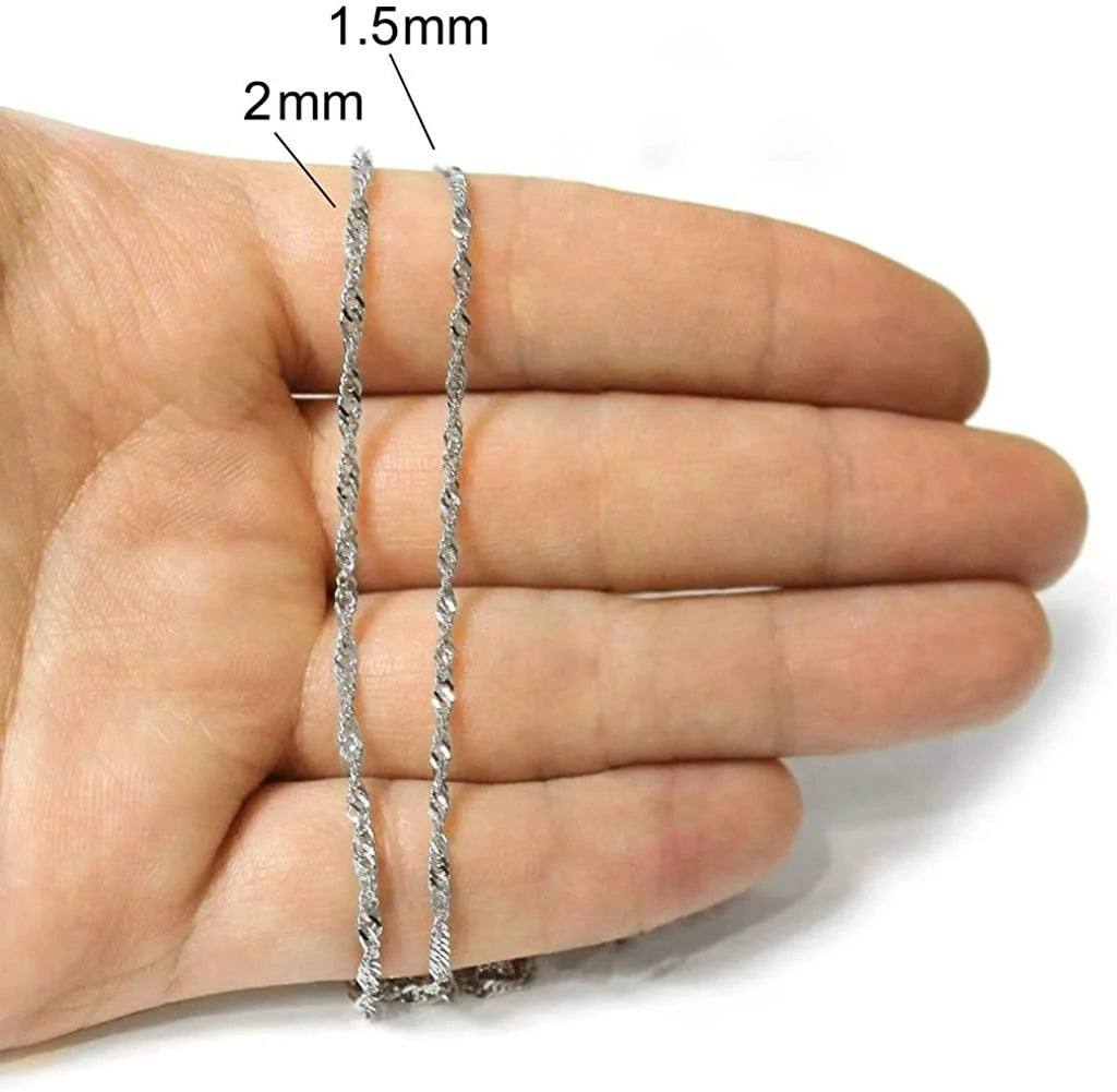 16 Inch Diamond Cut Rope Link Necklace L24624