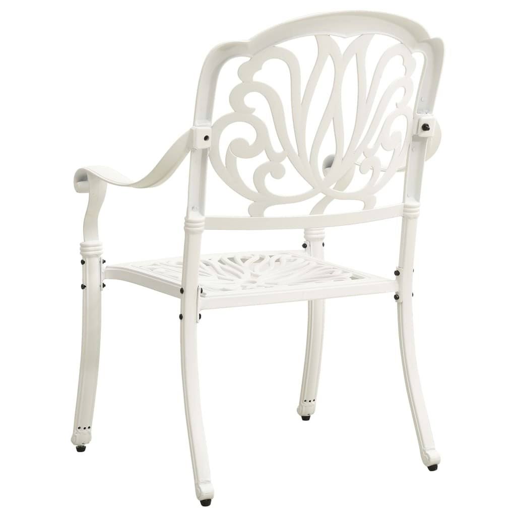 3 Piece Bistro Set Cast Aluminum White J7134