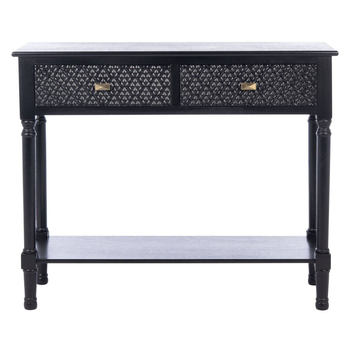 Black 2-Drawer Console Table A3089