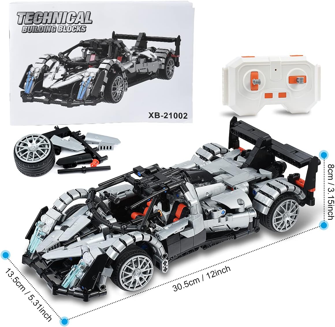 990PCS RC Car Model Kit Building Blocks Toys Remote Control Racing Car W177294