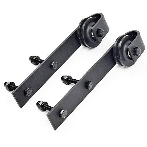 16ft Rustic Black Sliding Barn Door Hardware Kit L8067