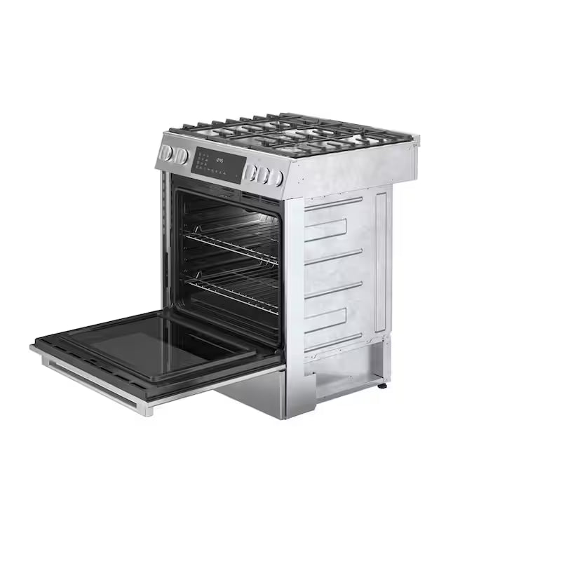 30 in. Slide-In Dual Fuel Range with Gas Stove and Electric Oven in Stainless Steel G8347