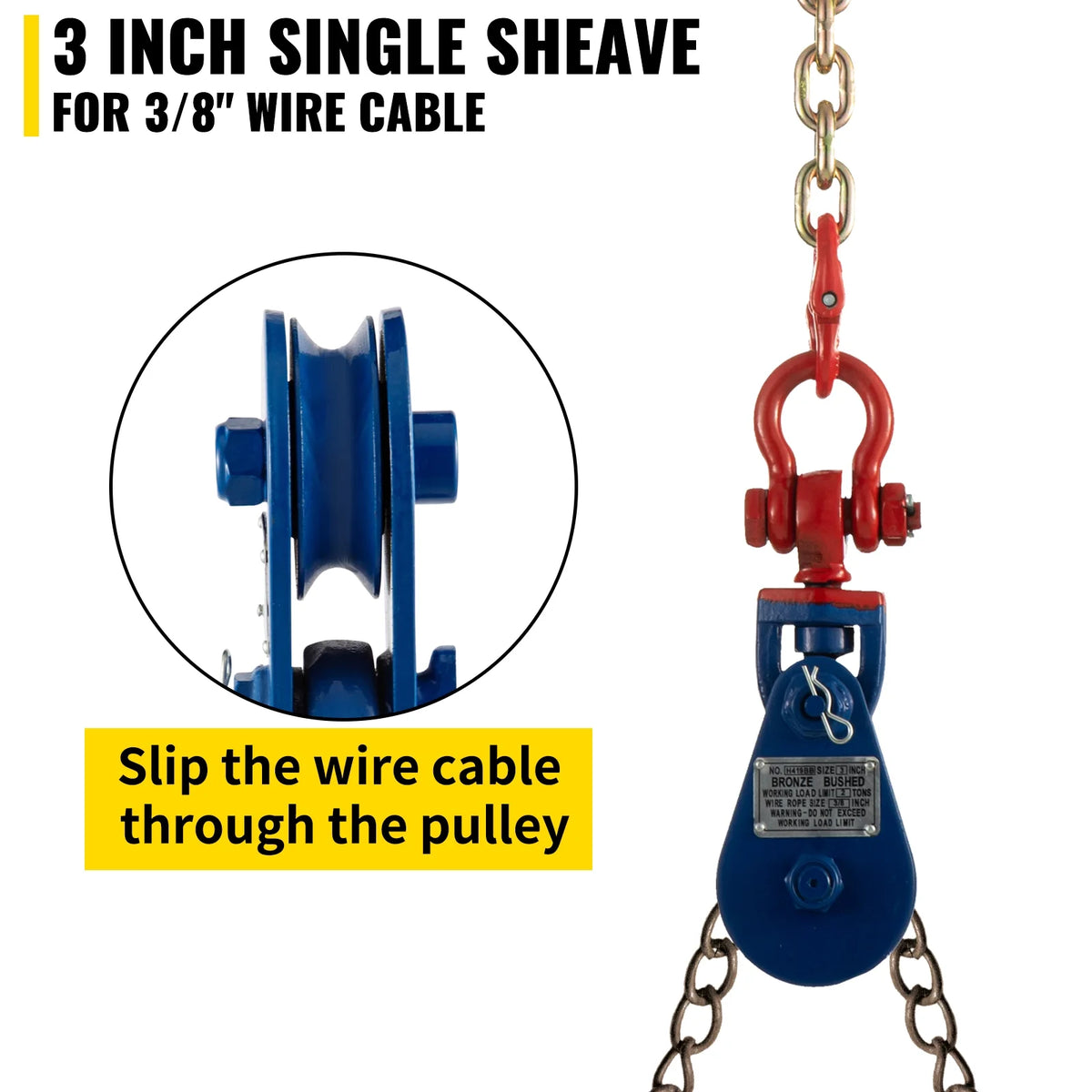 2Ton 4400 lbs Snatch Block with Chain W97304
