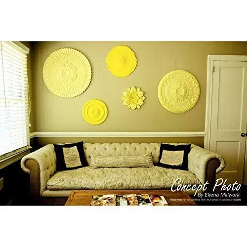 36x22OD x 1 1/2x22P Juniper Ceiling Medallion, Hand-Painted Polished Copper S397