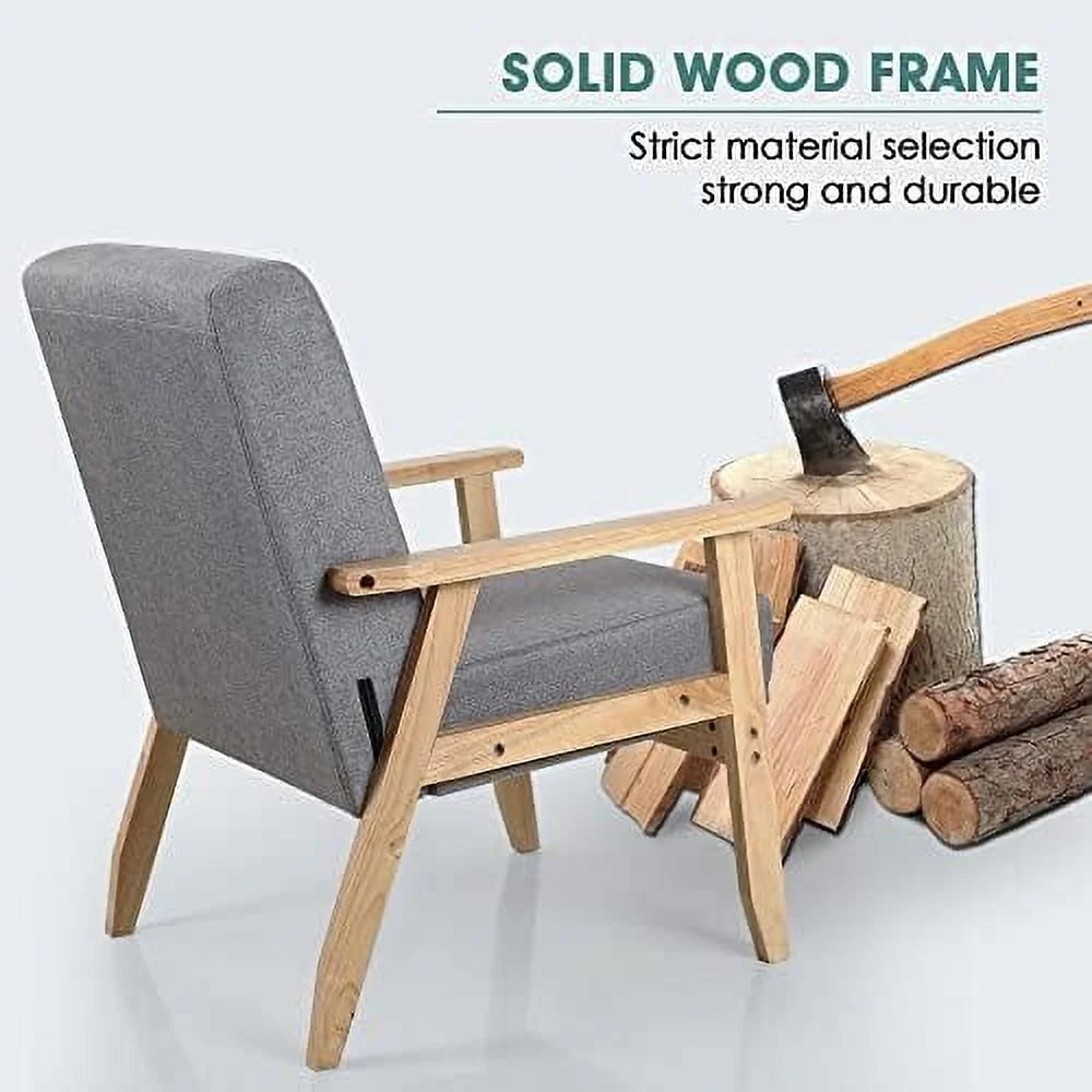 Beige Wooden Accent Chairs Set of 2 R732