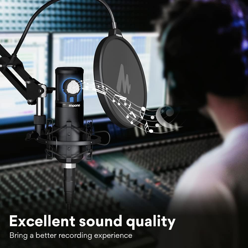 XLR Condenser Microphone Kit, Cardioid Studio Condenser Recording Mic, Pack of 2 W830442