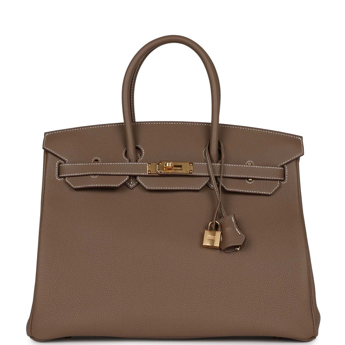 Etoupe Togo Leather Handbag V3998