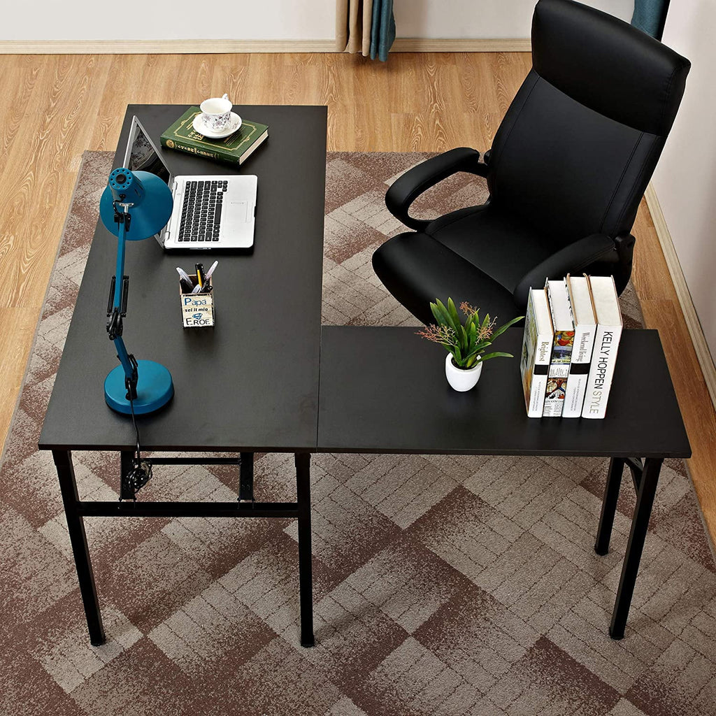 Black L-Shaped Corner Computer Desk Q311
