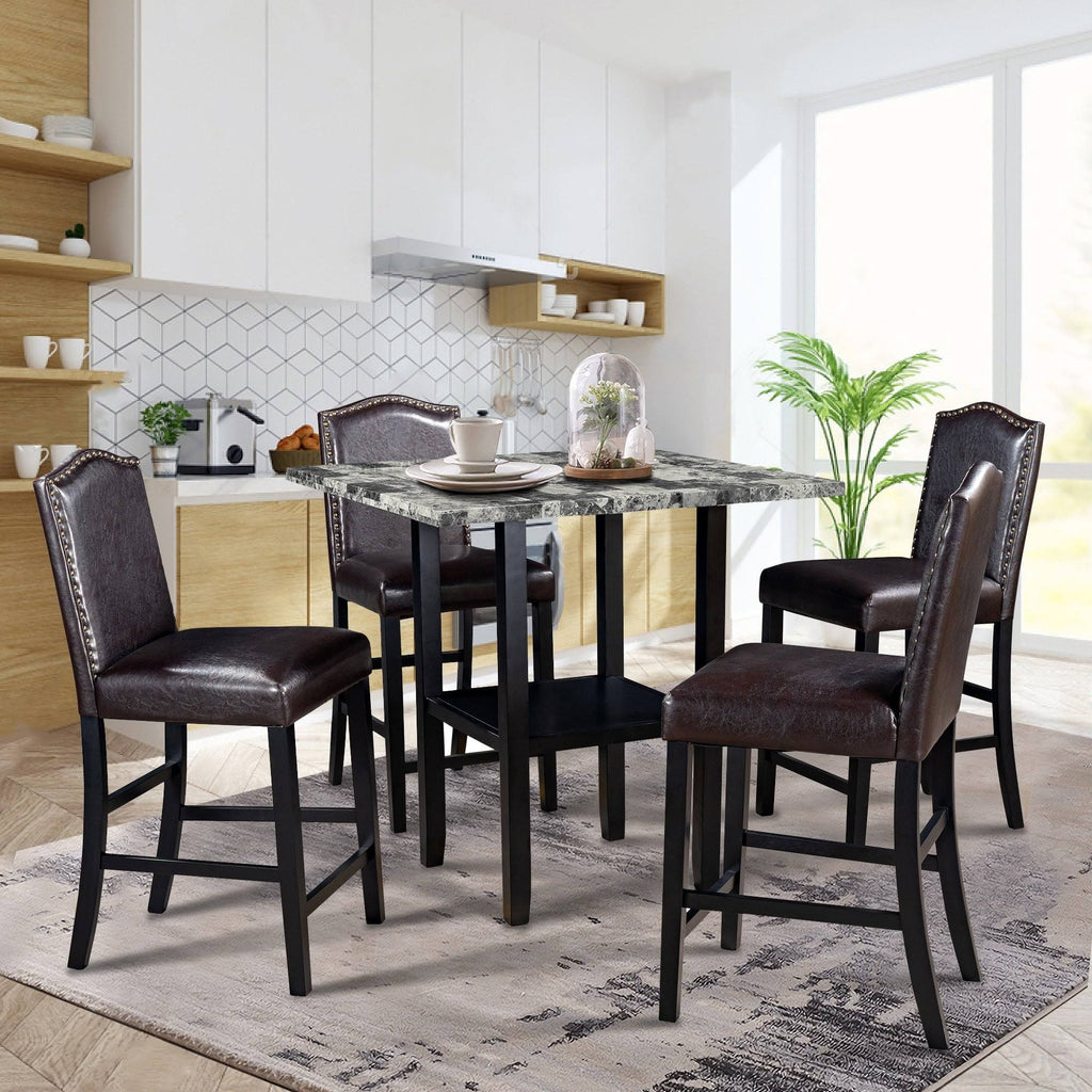 5 Piece Dining Set with Bottom Shelf C6469
