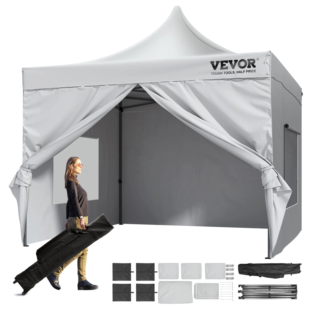 10x10 FT Pop up Canopy Tent with Removable Sidewalls X615883