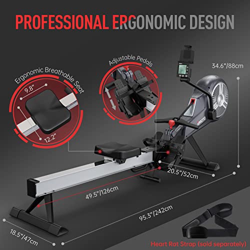 Foldable Air Magnetic Rowing Machine with Monitor B450506