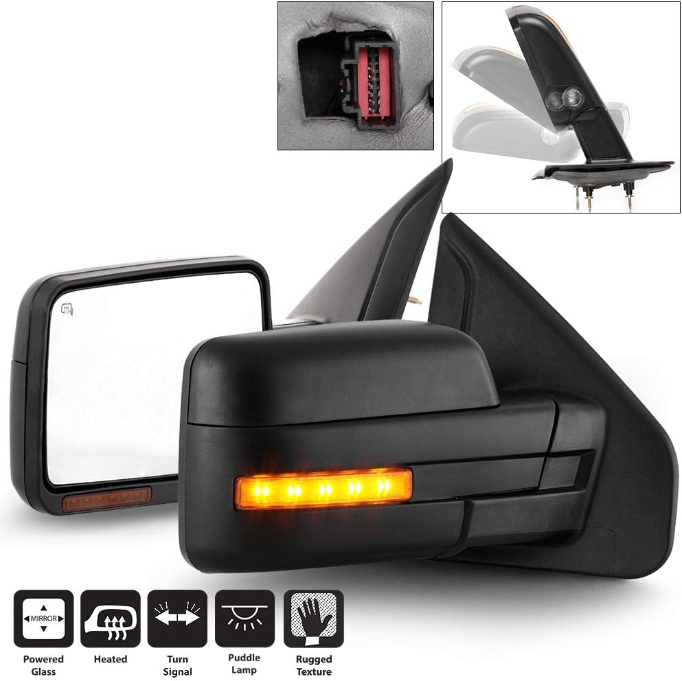 2004 2006 Ford F150 Pickup LED Power Heated Side Mirrors Set E14627
