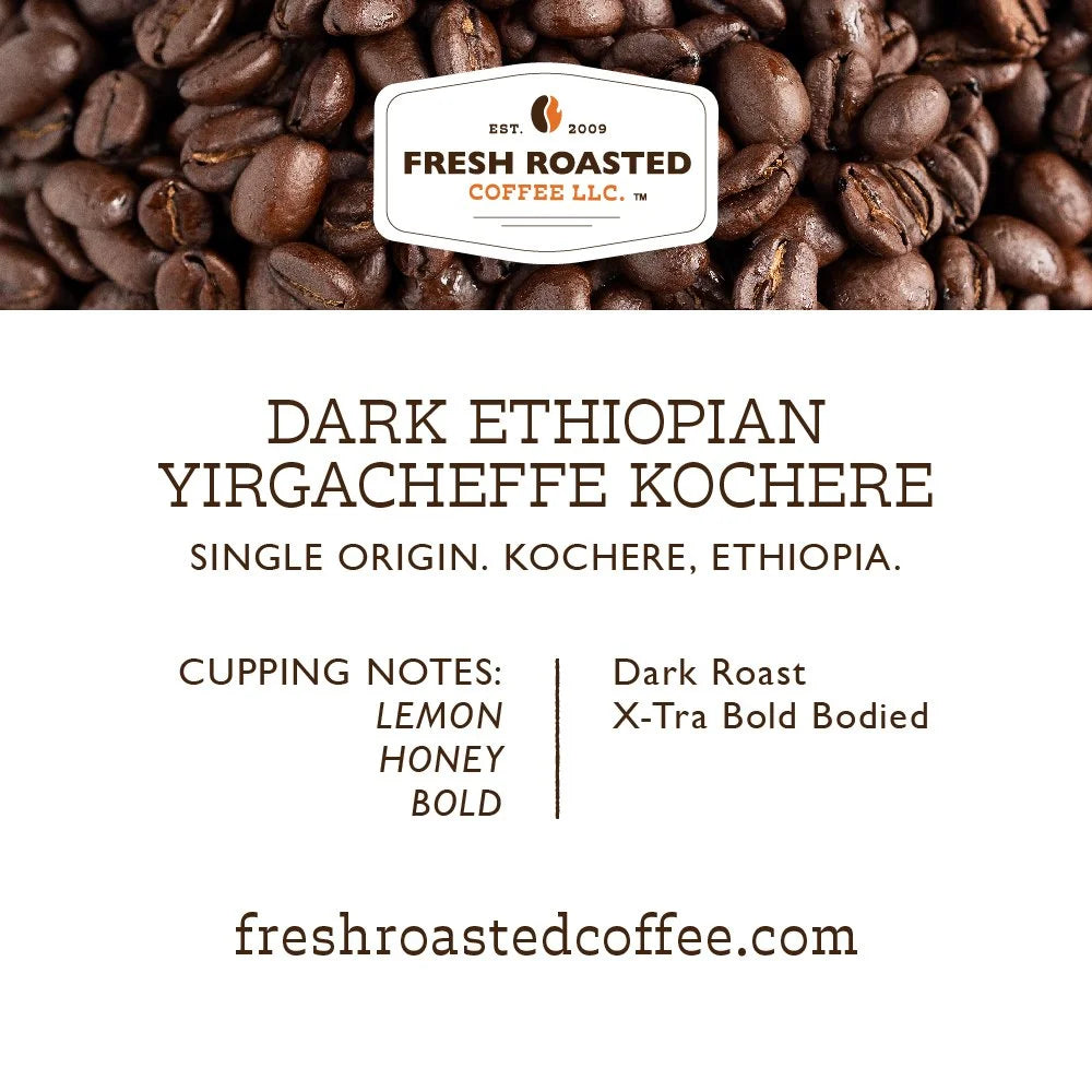3 pack Dark Ethiopian Yirgacheffe Kochere Ground Coffee, 12 oz L16309