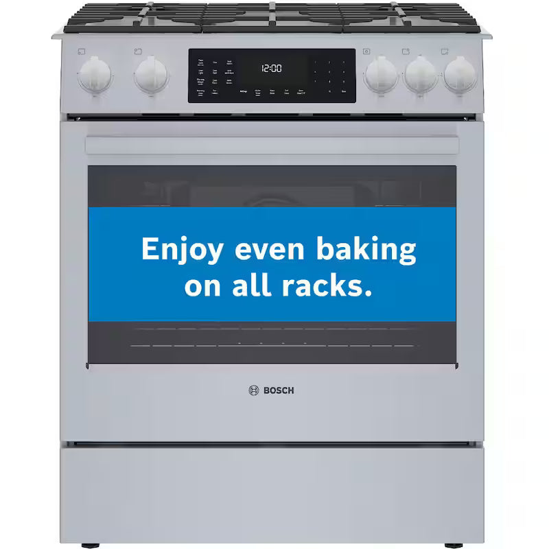 30 in. Slide-In Dual Fuel Range with Gas Stove and Electric Oven in Stainless Steel G8347