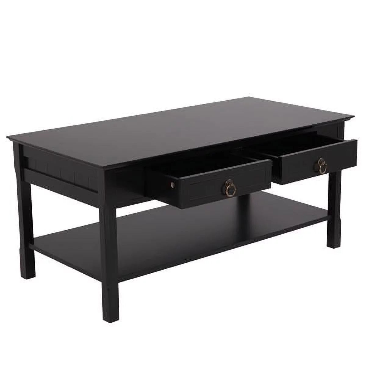 Black Solid Wood Coffee Table U356576