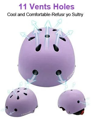 Kids Bike Helmet Adjustable Multi Sport Violet V525614