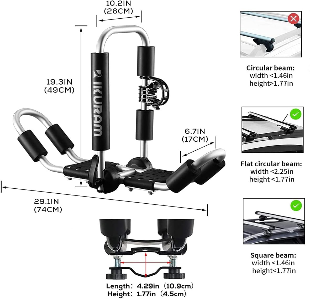 Bilateral Premier J-Style Folding 4-in-1 Roof Carrier Rack V164082