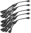 Black 3 Pack 12 ft 4 Way Power Splitter with 3 Pronged Outlet T340