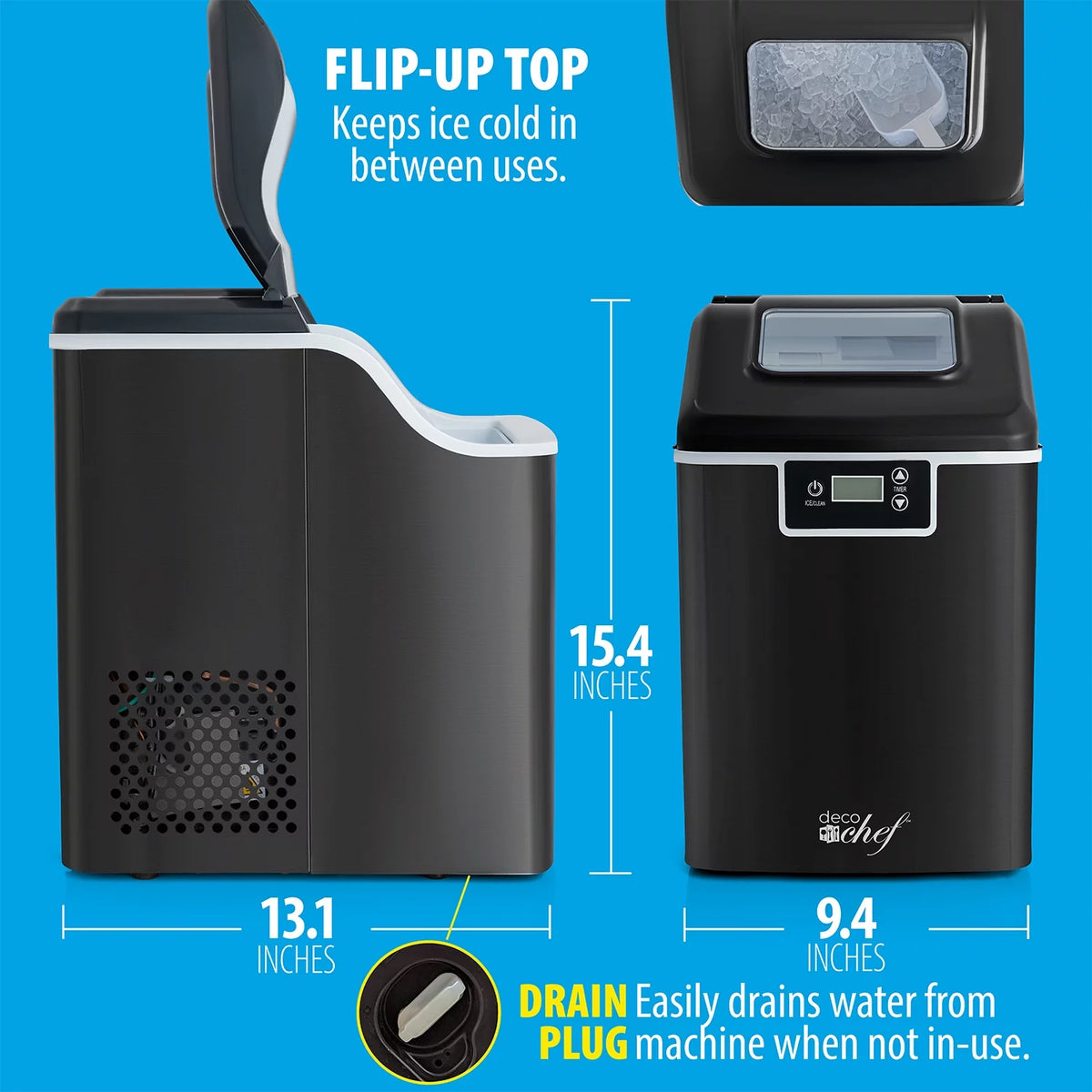 44LB Countertop Ice Maker, Black Q5188