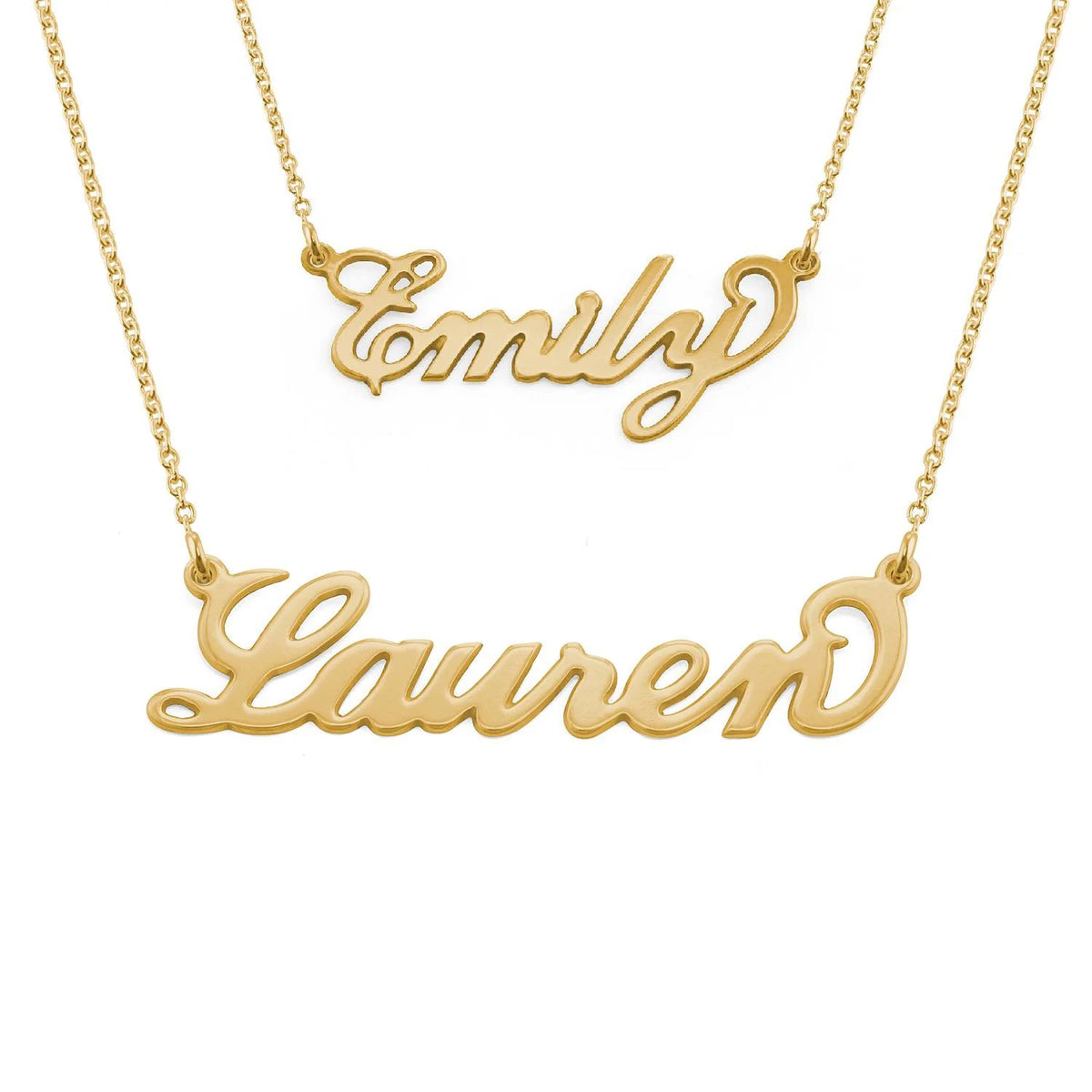 18k Gold Plated Silver Custom Name Necklace with 16'' + 2" Chain F23340