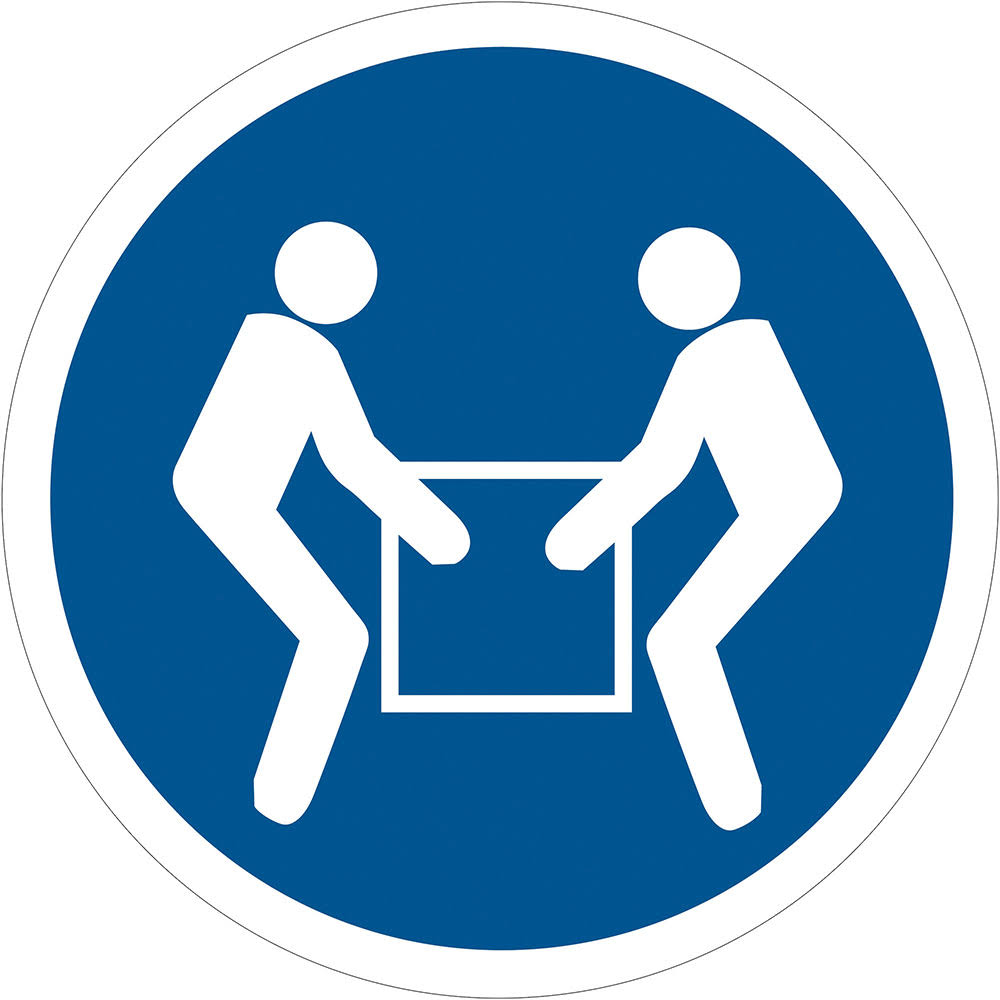 2 in. Circle Blue u0026 White Safety Label M6503