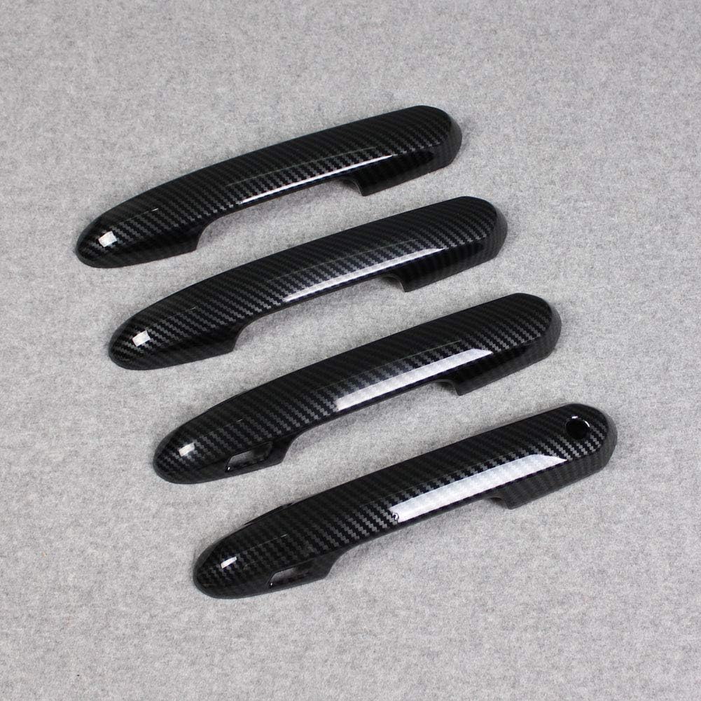 Door Handle Cover Trims ABS Carbon Fiber Black Pack of 2 C229