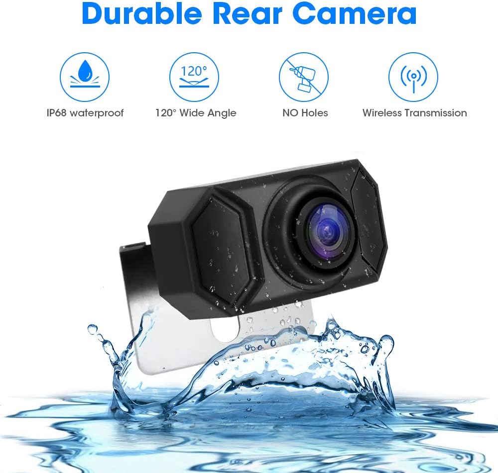 Wireless Backup Camera with 5'' Monitor, Waterproof Night Vision Camera V84899