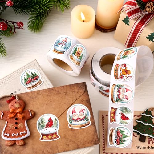 1000pcs Christmas Stickers Roll 1.57 Inch H44976