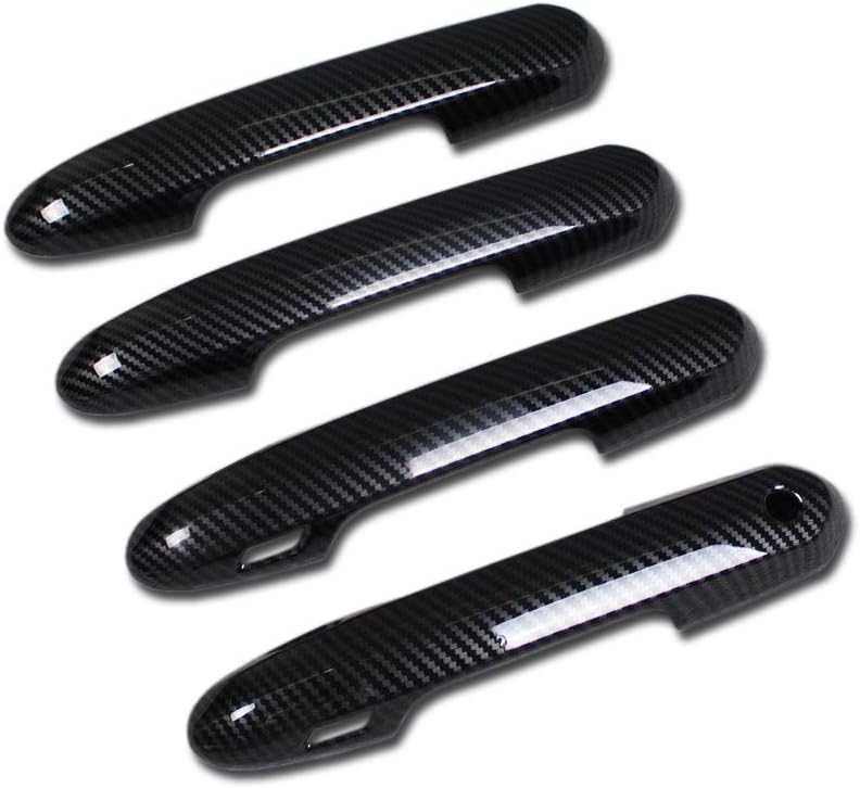 Door Handle Cover Trims ABS Carbon Fiber Black Pack of 2 C229