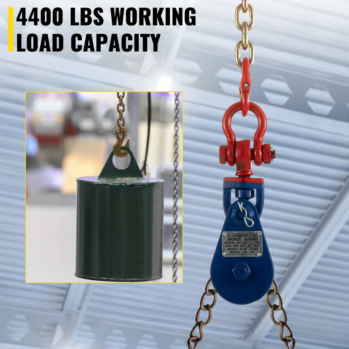 2Ton 4400 lbs Snatch Block with Chain W97304