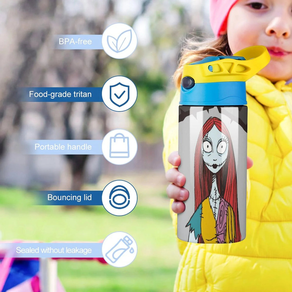 Insulated Stainless Steel Water Bottle with Straw H309001