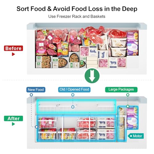 Expandable Chest Freezer Organizer Baskets, 2 Pack F217