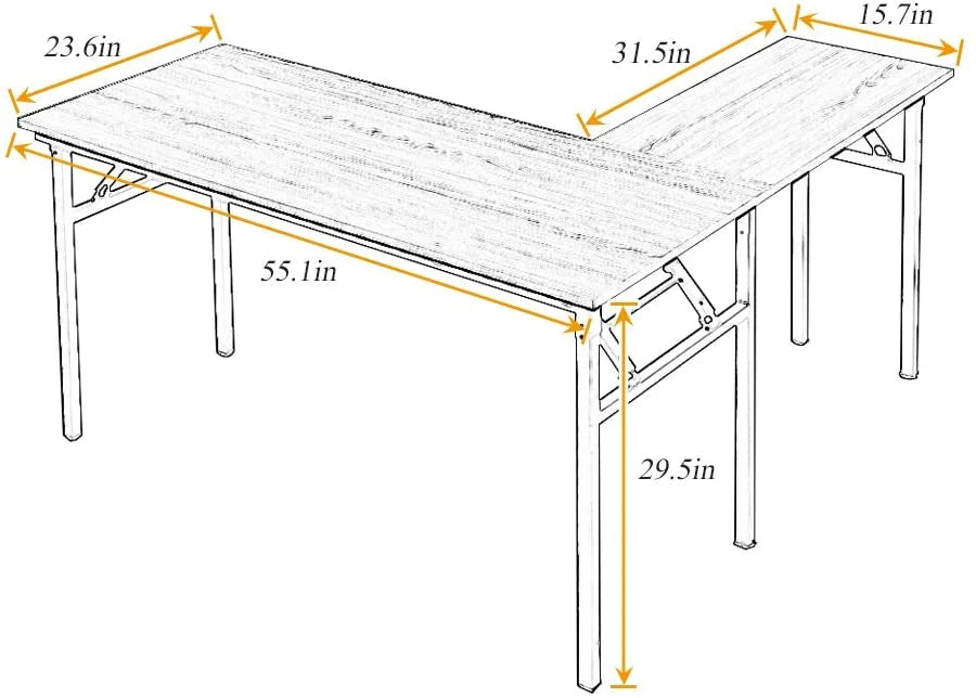Black L-Shaped Corner Computer Desk Q311