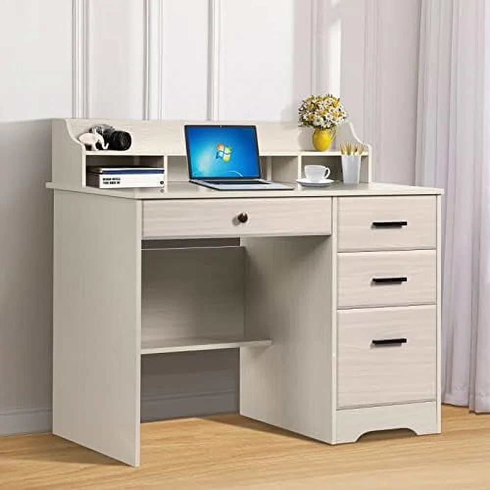 Computer Desk with 4 Drawers and Hutch T611849