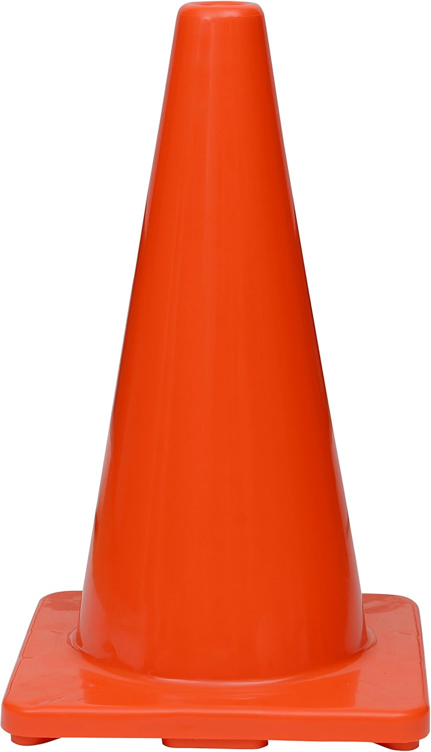 18" Orange PVC Safety Cones (4 Cones) Pack of 2 O714