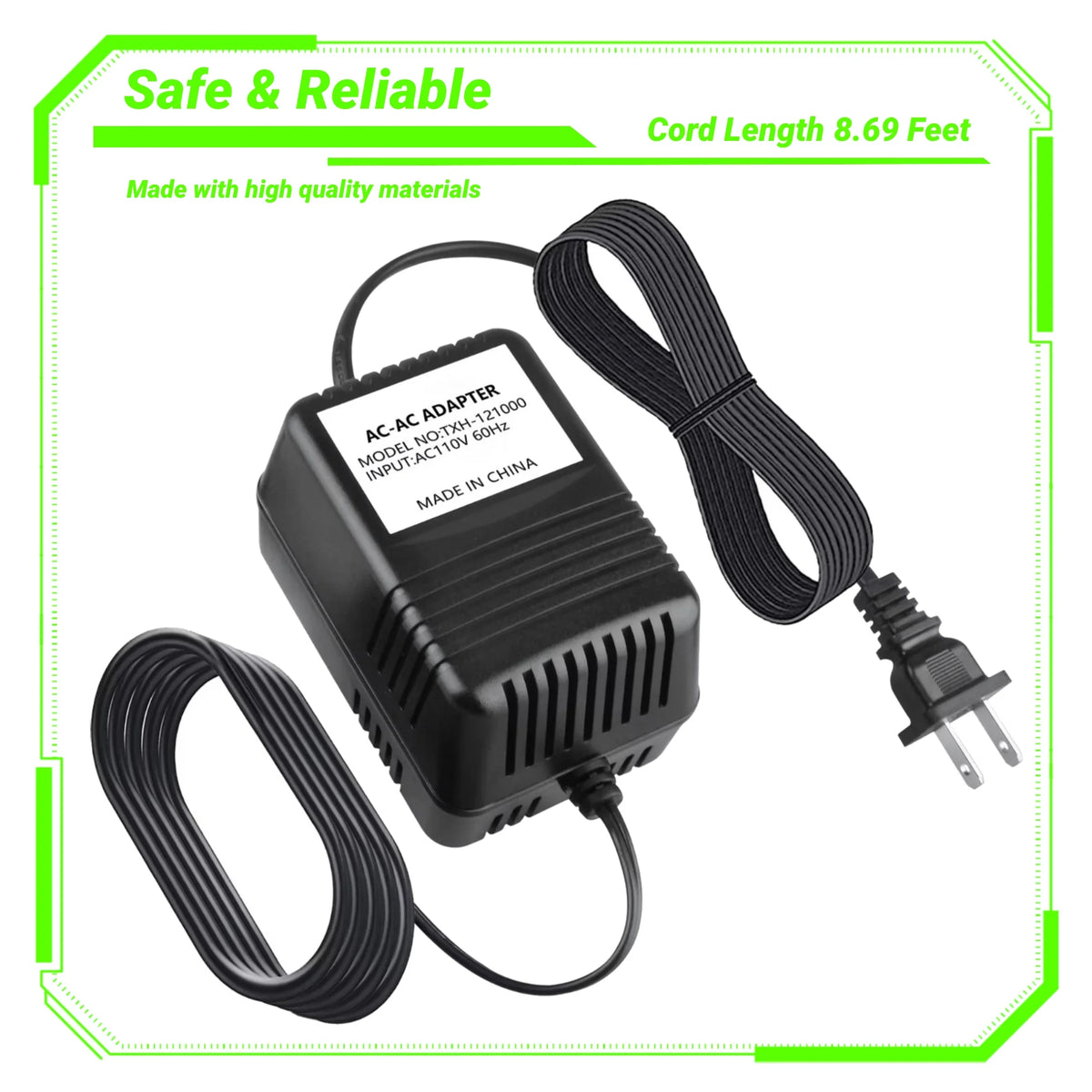 12V AC to AC Adapter Charger Power Supply Cord R22756