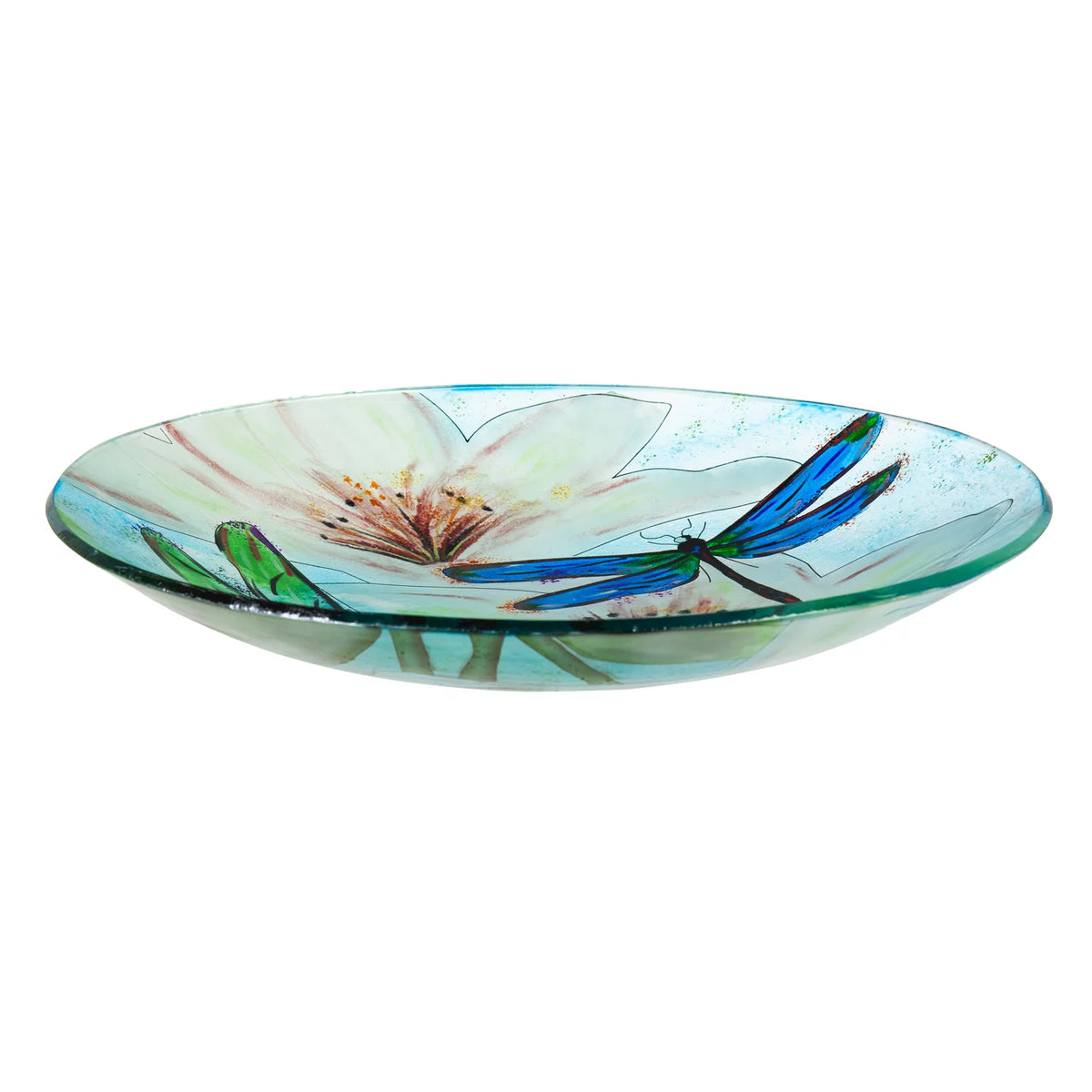16" Glass Bird Bath with Stand P748