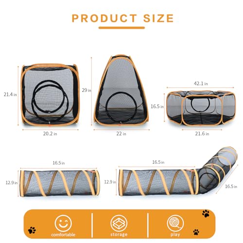 5 in 1 Outdoor Cat Tents with Tunnels Y45910