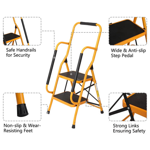 4 Step Iron Stool with Handgrip A68278