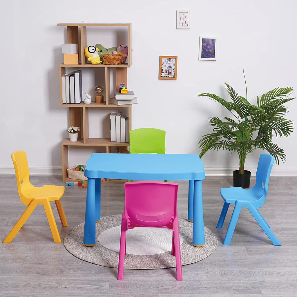 5 Pieces Plastic Toddler Kids Table and Chair Set T825
