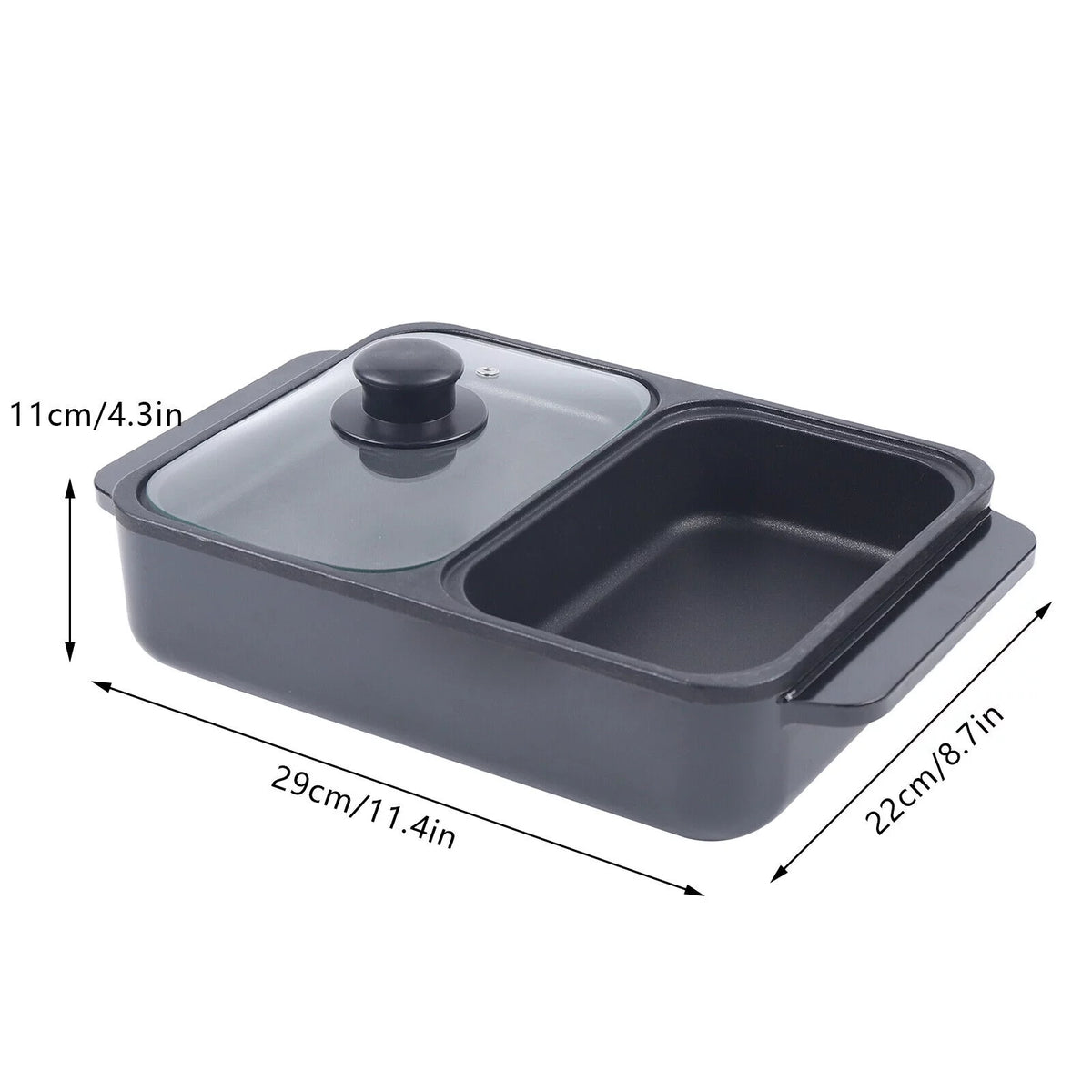 2 In 1 Portable Electric Hot Pot BBQ Grill Non-Stick H75108