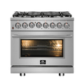 36" Freestanding Dual Fuel Range with 6 Burners L972