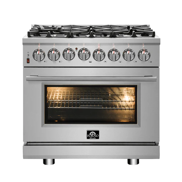36" Freestanding Dual Fuel Range with 6 Burners L972