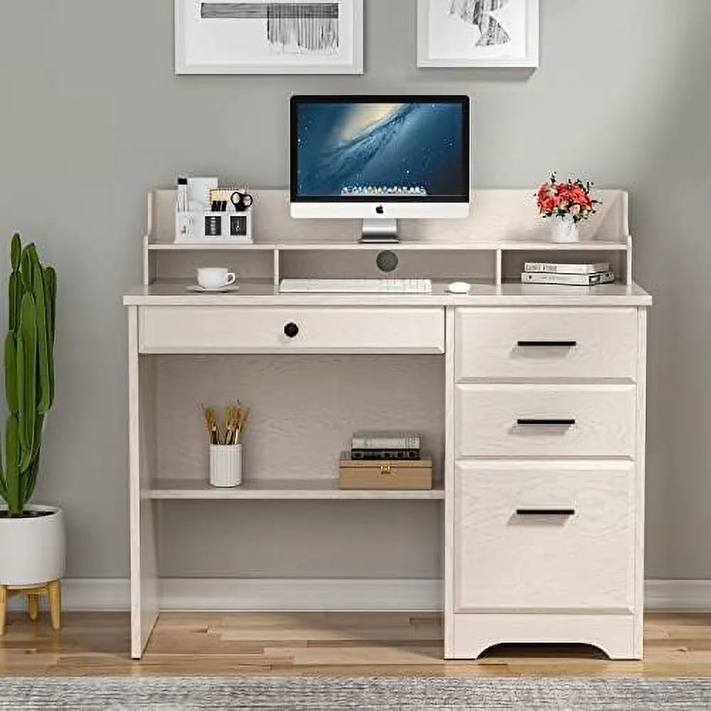 Computer Desk with 4 Drawers and Hutch T611849
