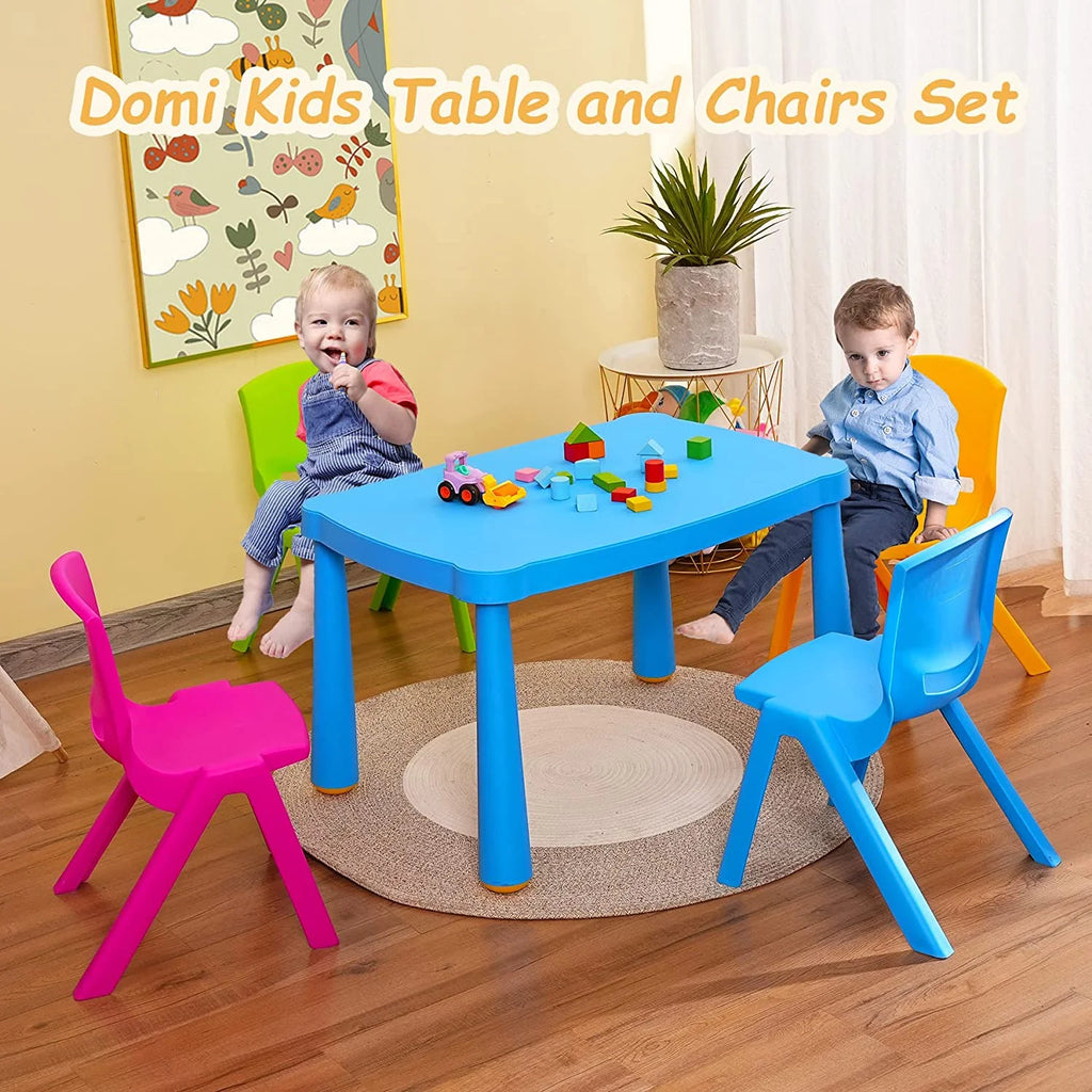 5 Pieces Plastic Toddler Kids Table and Chair Set T825