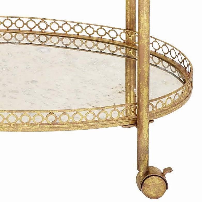 Gold Iron Traditional Bar Cart R445485